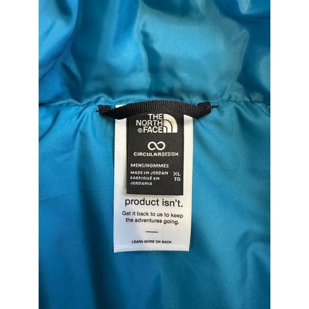 THE NORTH FACE Mens Thermal Insulated Jacket Digital Steel Blue Travel XL NWT